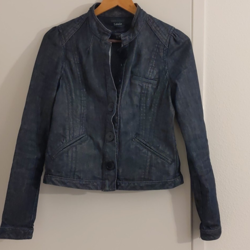 Louie denim moto jacket size 6